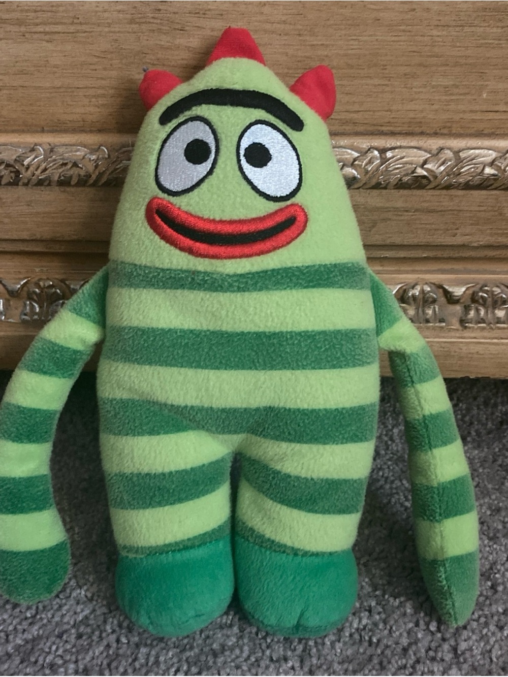 12”Vintage Yo Gabba Gabba Brobee Plush Toy with Red Accents